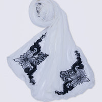 Chiffon White Dupatta - J. Junaid Jamshed