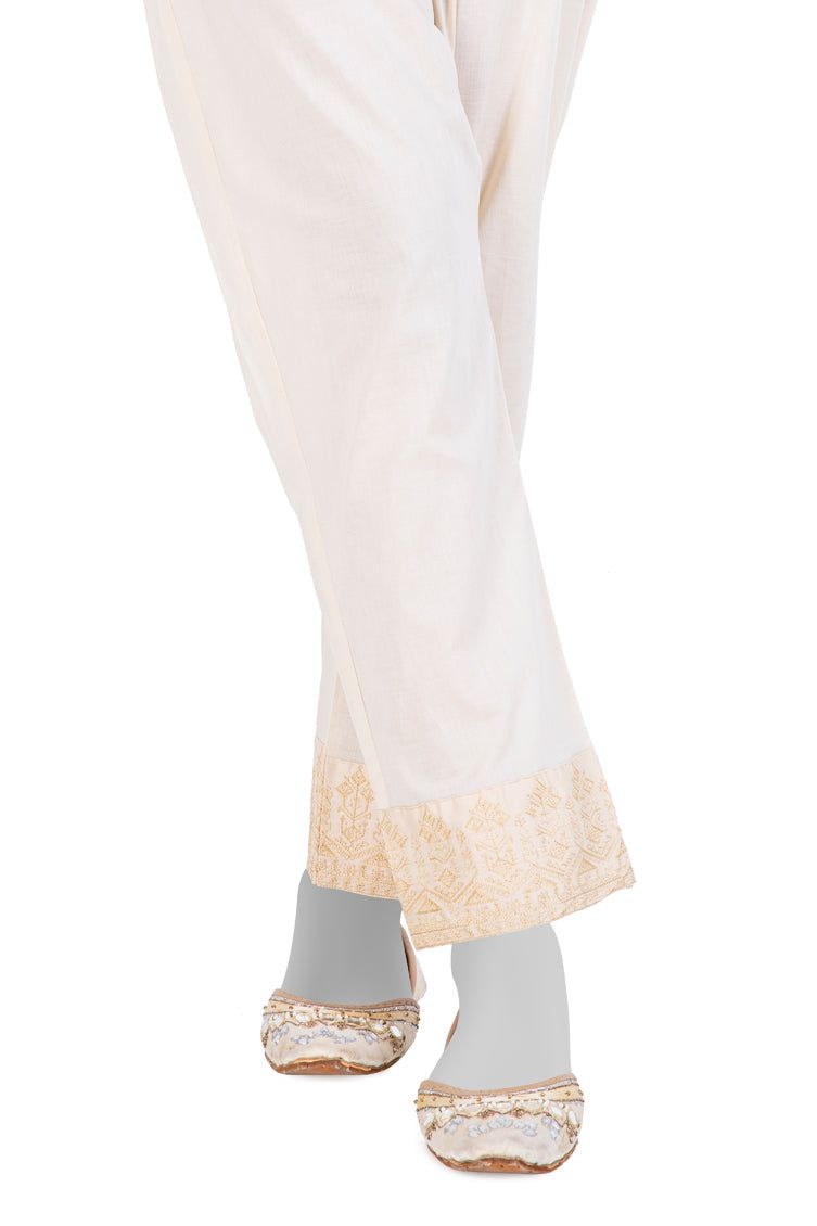 Cambric White Trousers - J. Junaid Jamshed
