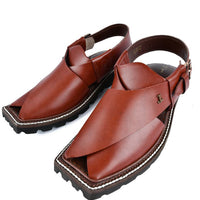 Plain Maroon Peshawari Chappal - J. Junaid Jamshed