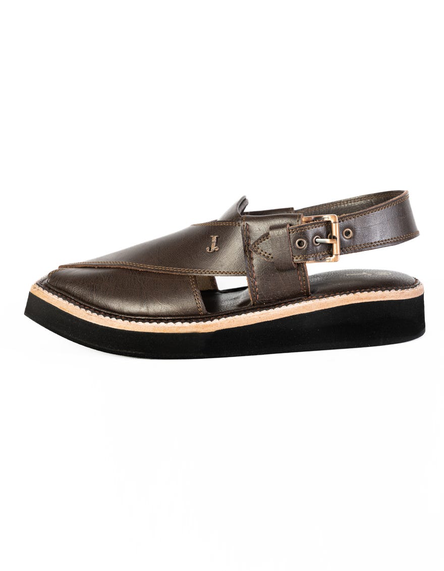 Brown Peshawari Chappal - J. Junaid Jamshed