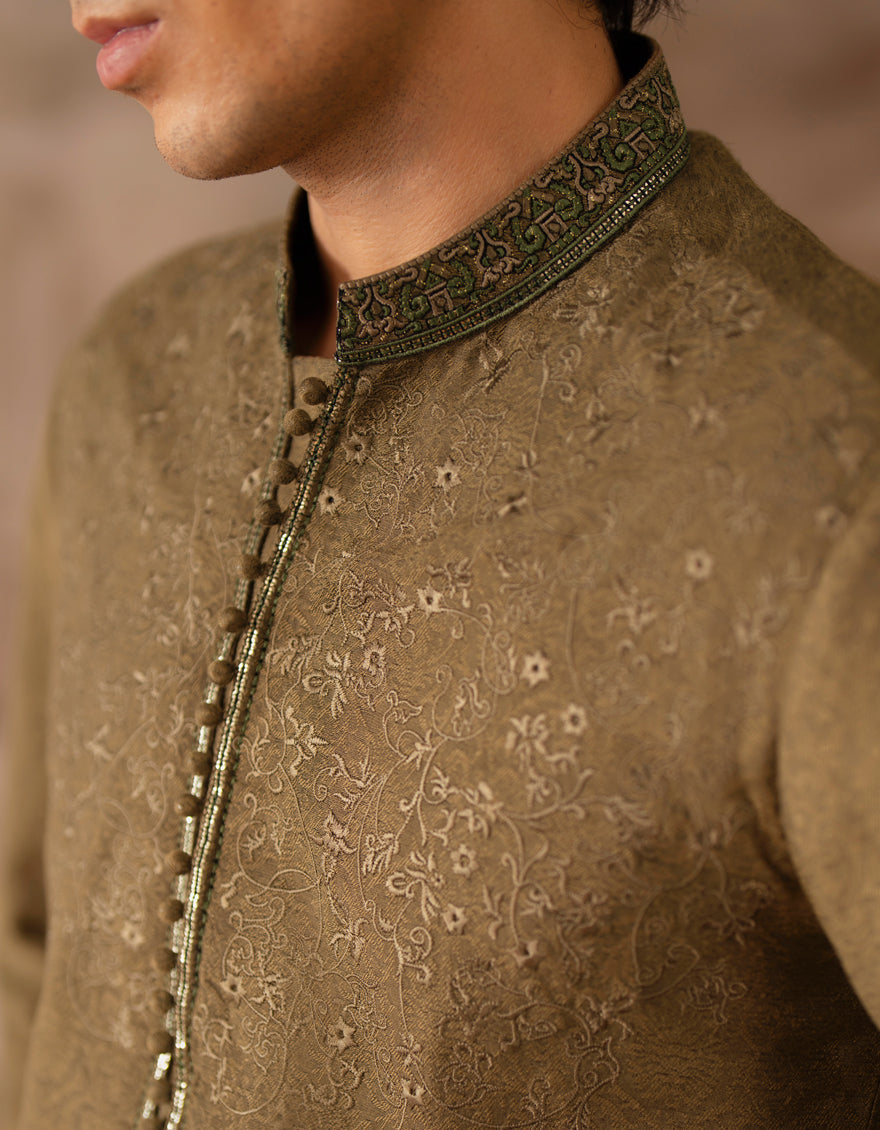 Blended Green Special Kurta - J. Junaid Jamshed