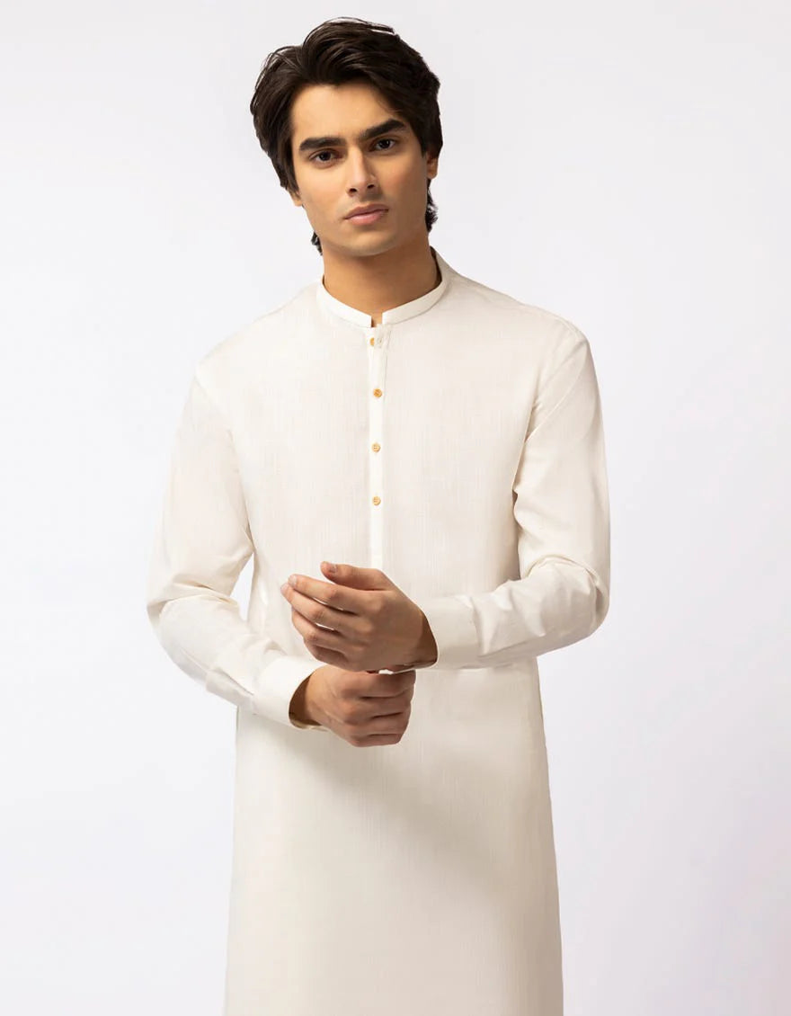 Cotton White Kurta Trouser- J. Junaid Jamshed