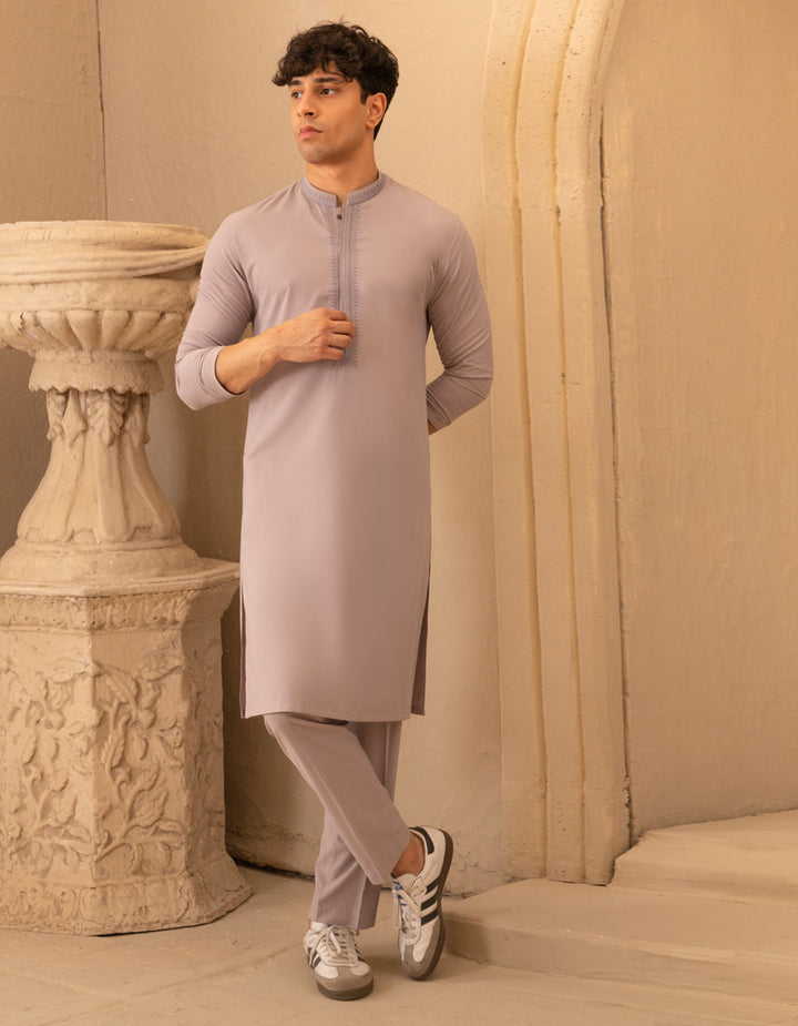 Blended Grey Kurta Trouser - J. Junaid Jamshed