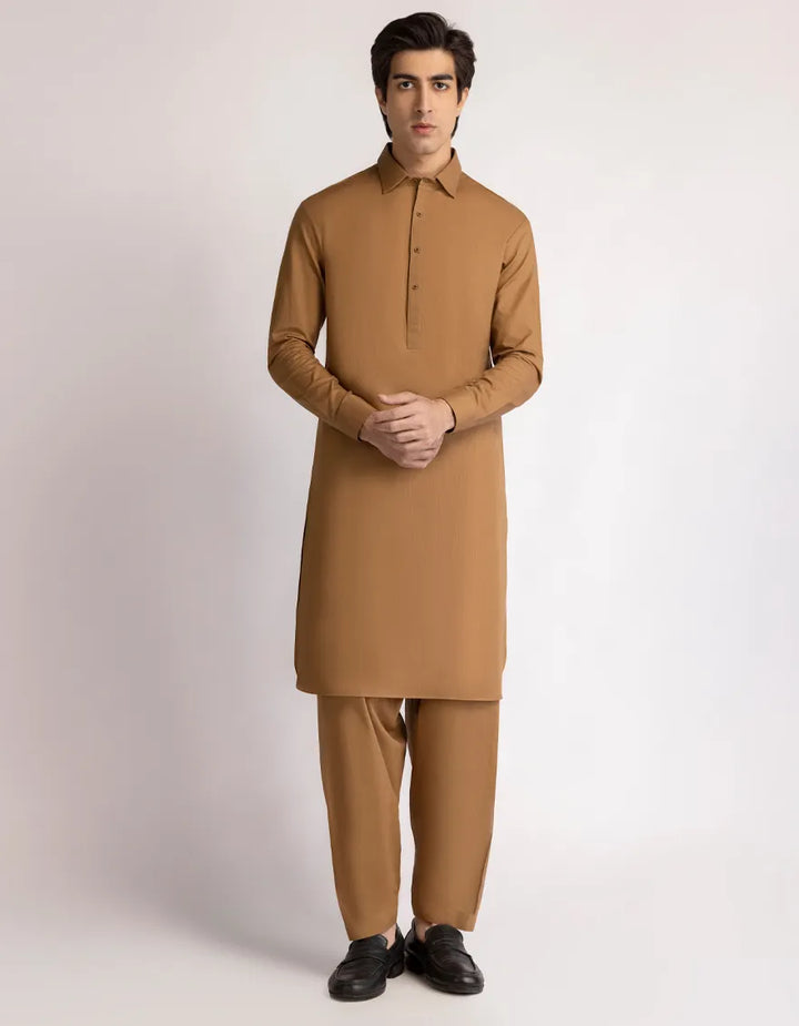 Cotton Brown Shalwar Kameez - J. Junaid Jamshed
