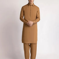 Cotton Brown Shalwar Kameez - J. Junaid Jamshed