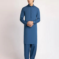 Cotton Blue Shalwar Kameez - J. Junaid Jamshed