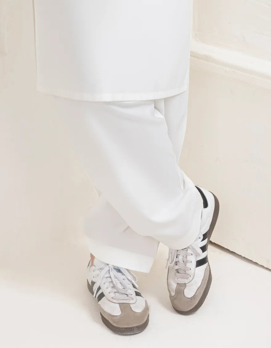 Blended Off White Shalwar - J. Junaid Jamshed