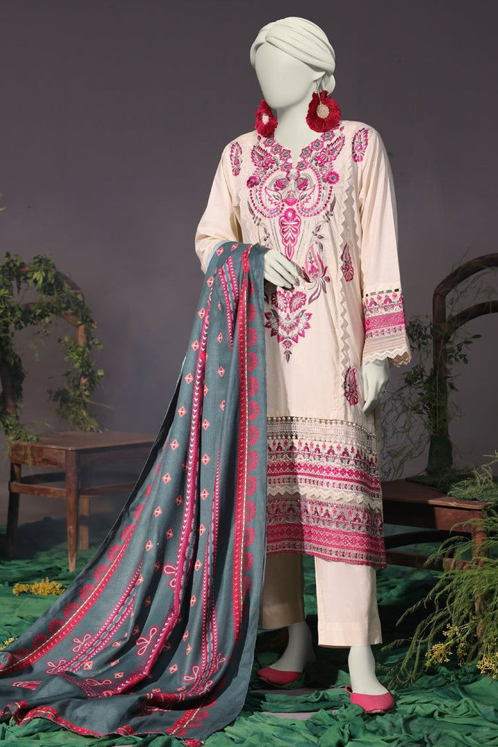 Cambric Off White Stitched Suit - J. Junaid Jamshed