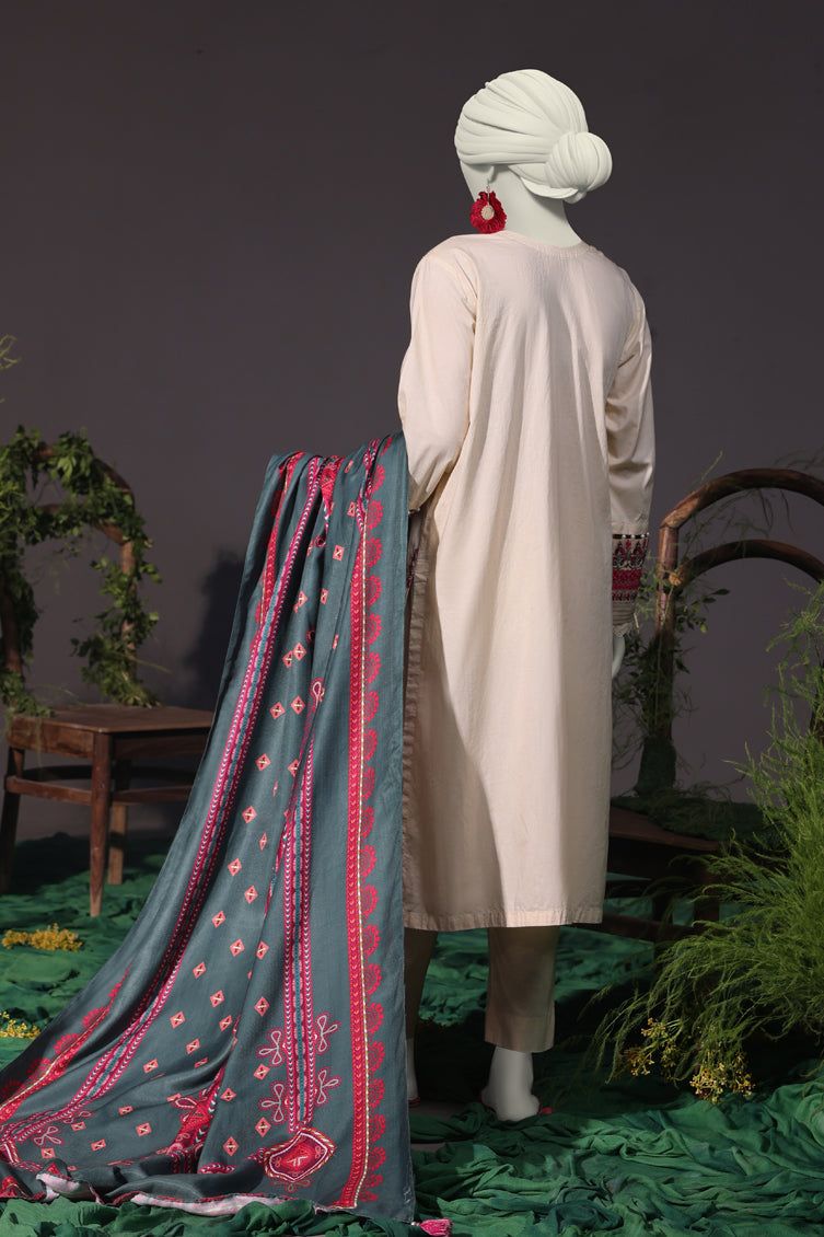 Cambric Off White Stitched Suit - J. Junaid Jamshed