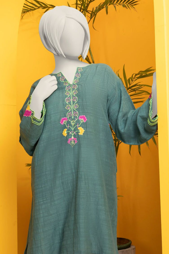 Lawn Green Kurti - J. Junaid Jamshed