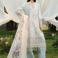 Embroidered Slub Lawn Light Green Stitched Suit - Sana Safinaz