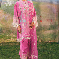Embroidered Slub Lawn Purple Stitched Suit - Sana Safinaz