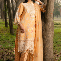 Embroidered Slub Lawn Peach Stitched Suit - Sana Safinaz