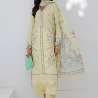 Lawn Yellow Stitched Suit - Sana Safinaz Muzlin Stitched