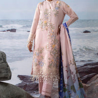 Lawn Pink Stitched Suit - Sana Safinaz Muzlin Stitched