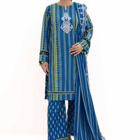 Jacquard Blue Unstitched Suit - Gul Ahmed