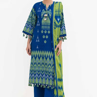 Jacquard Blue Unstitched Suit - Gul Ahmed