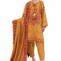 Jacquard Orange Unstitched Suit - Gul Ahmed