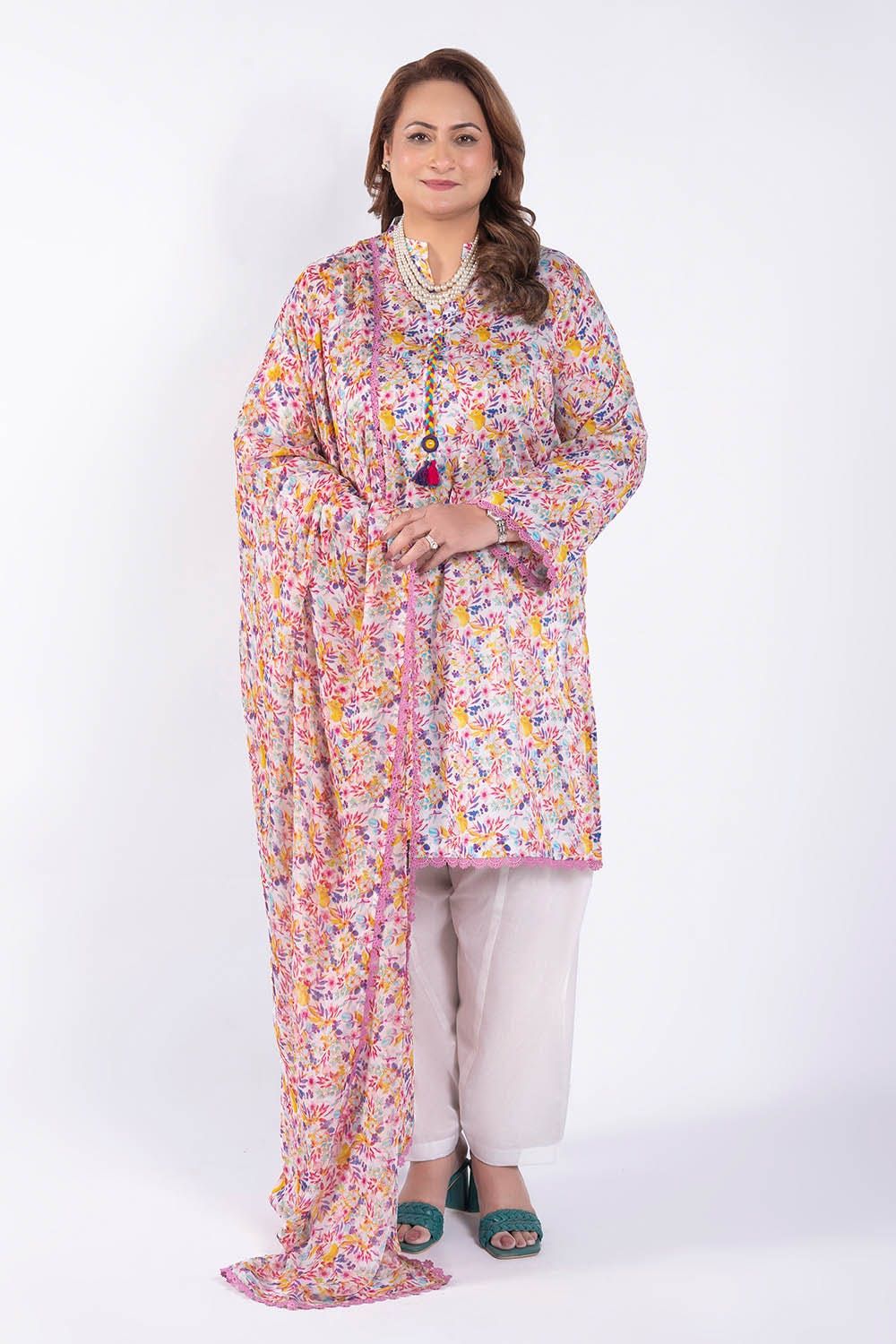 Printed Lawn Light Purple Unstitched Suit - Gul Ahmed