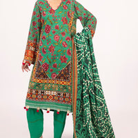 Khaddar Green Unstitched Suit - Gul Ahmed