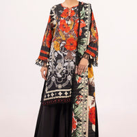 Khaddar Black Unstitched Suit - Gul Ahmed