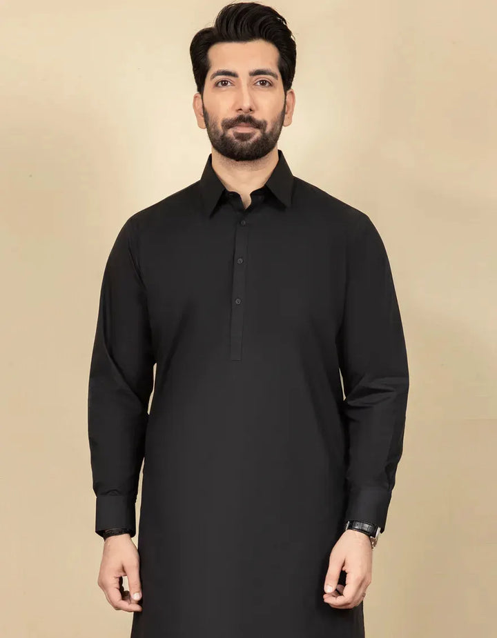 Blended Black Shalwar Kameez - J. Junaid Jamshed