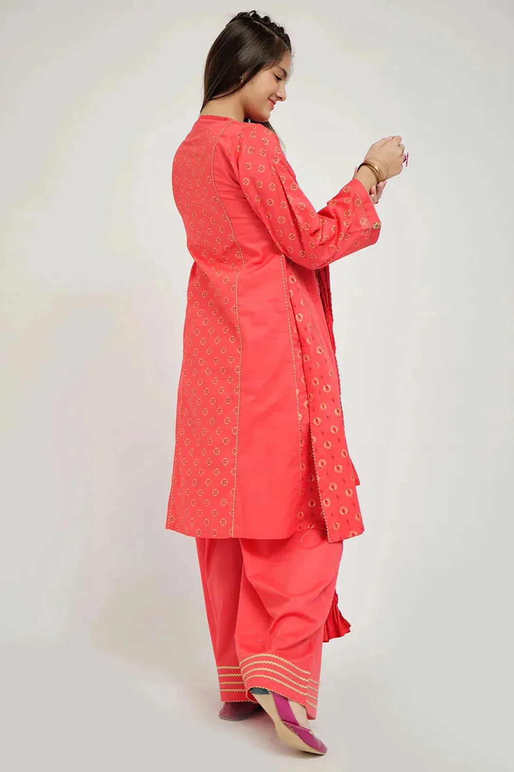 Cotton Lawn Printed Pink Stitched Suit - Senorita