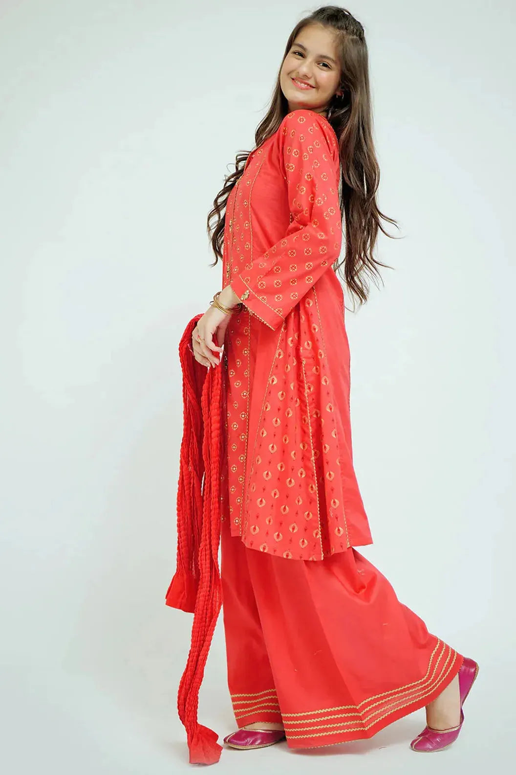 Cotton Lawn Printed Pink Stitched Suit - Senorita