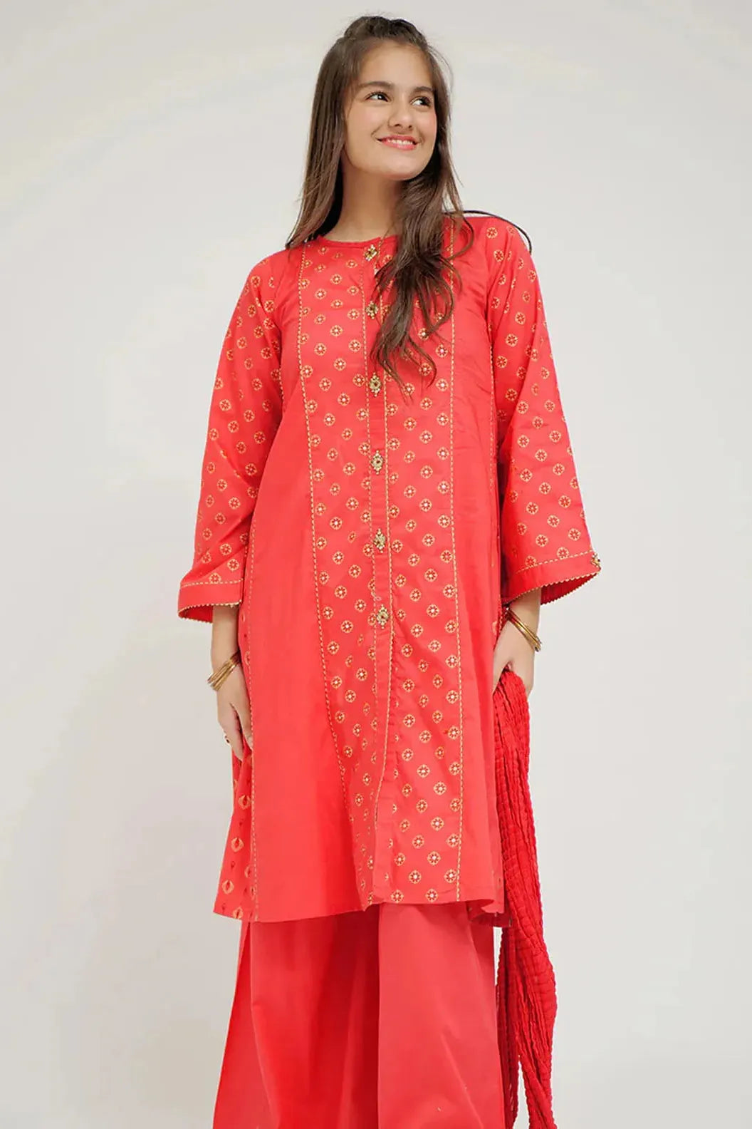 Cotton Lawn Printed Pink Stitched Suit - Senorita