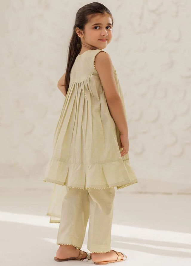 Cotton Jacquard Light Green Stitched Suit - Senorita