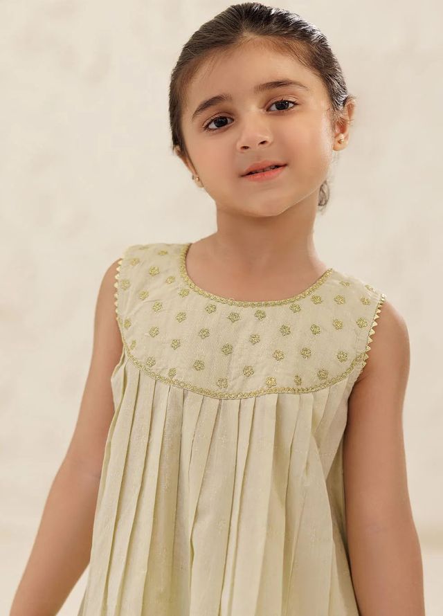 Cotton Jacquard Light Green Stitched Suit - Senorita