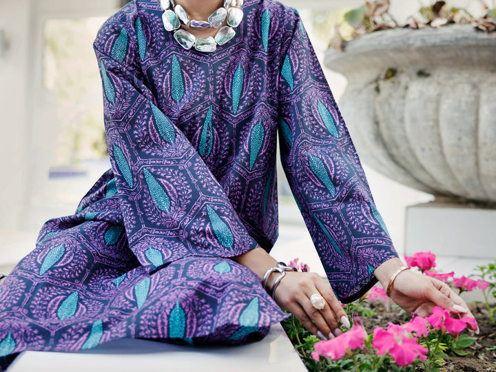 Lawn Black Stitched Suit - J. Junaid Jamshed