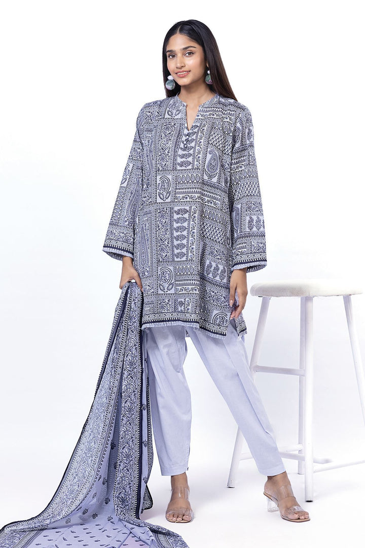 Lawn Purple Unstitched Suit - Khaadi