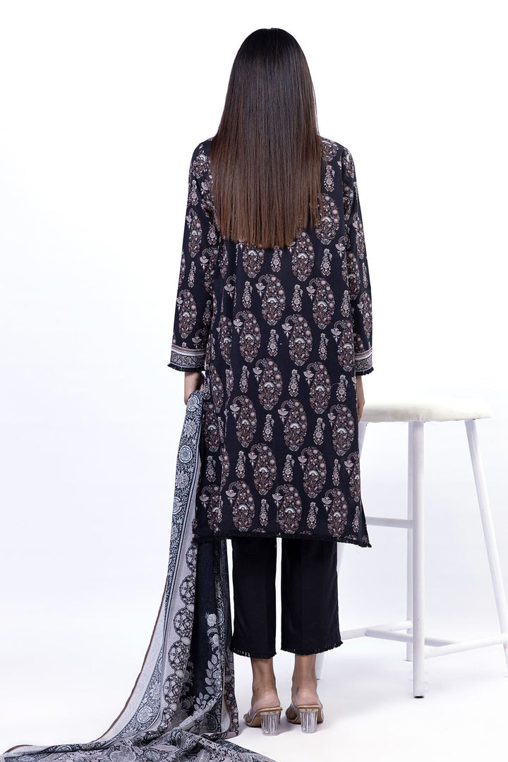 Lawn Black Unstitched Suit - Khaadi