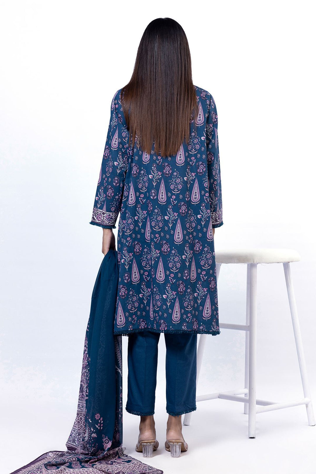 Lawn Blue Unstitched Suit - Khaadi