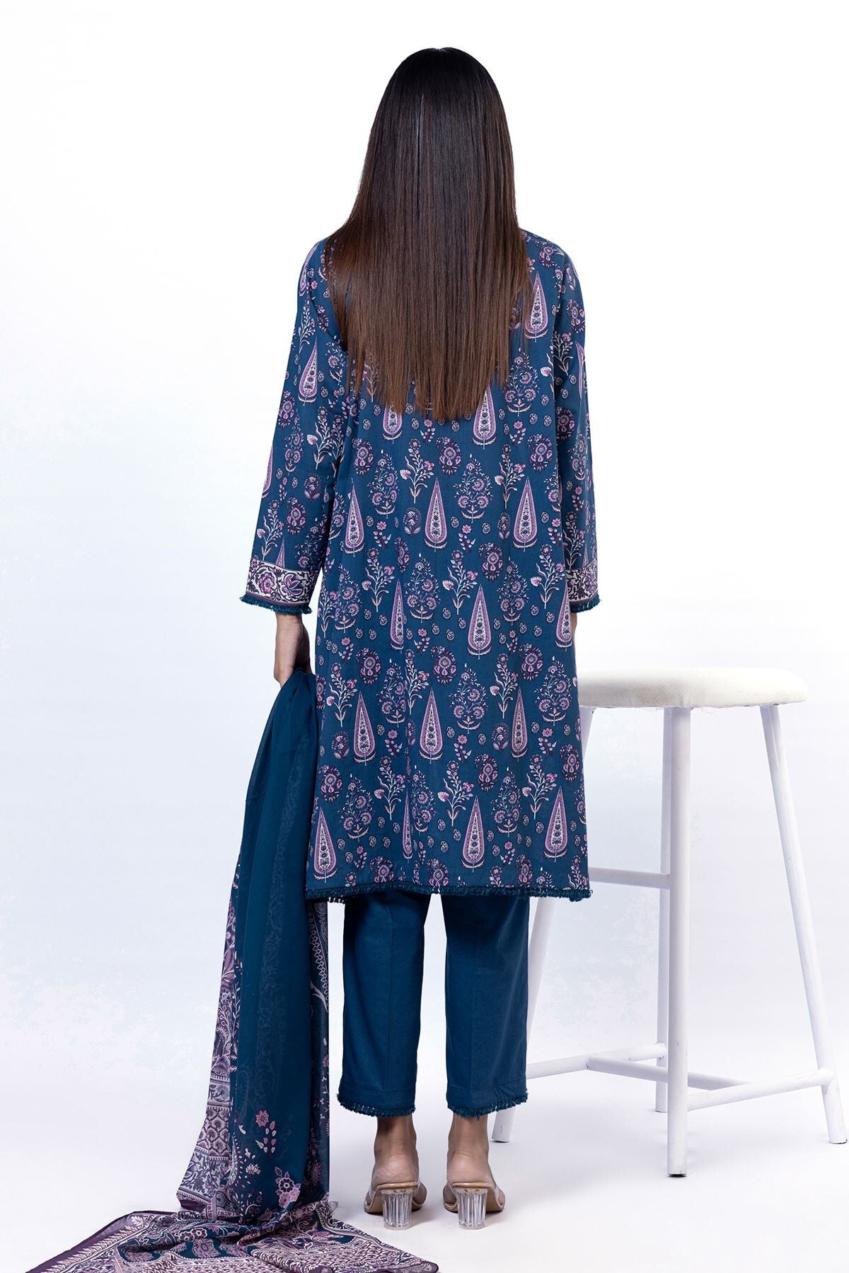 Lawn Blue Unstitched Suit - Khaadi