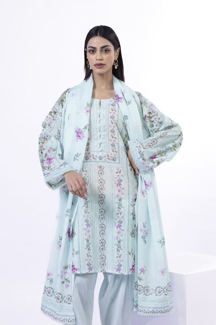 Lawn White Unstitched Suit - Khaadi