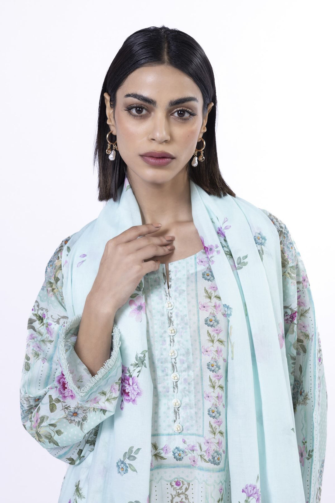 Lawn White Unstitched Suit - Khaadi