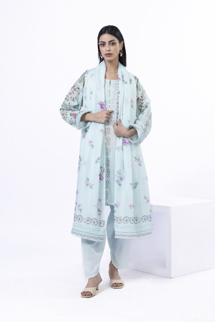 Lawn White Unstitched Suit - Khaadi