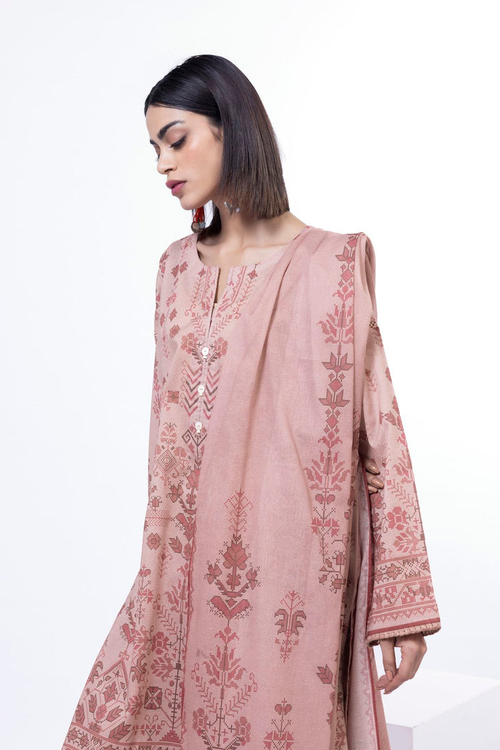 Printed Lawn Pink Stitched Suit - Khaadi
