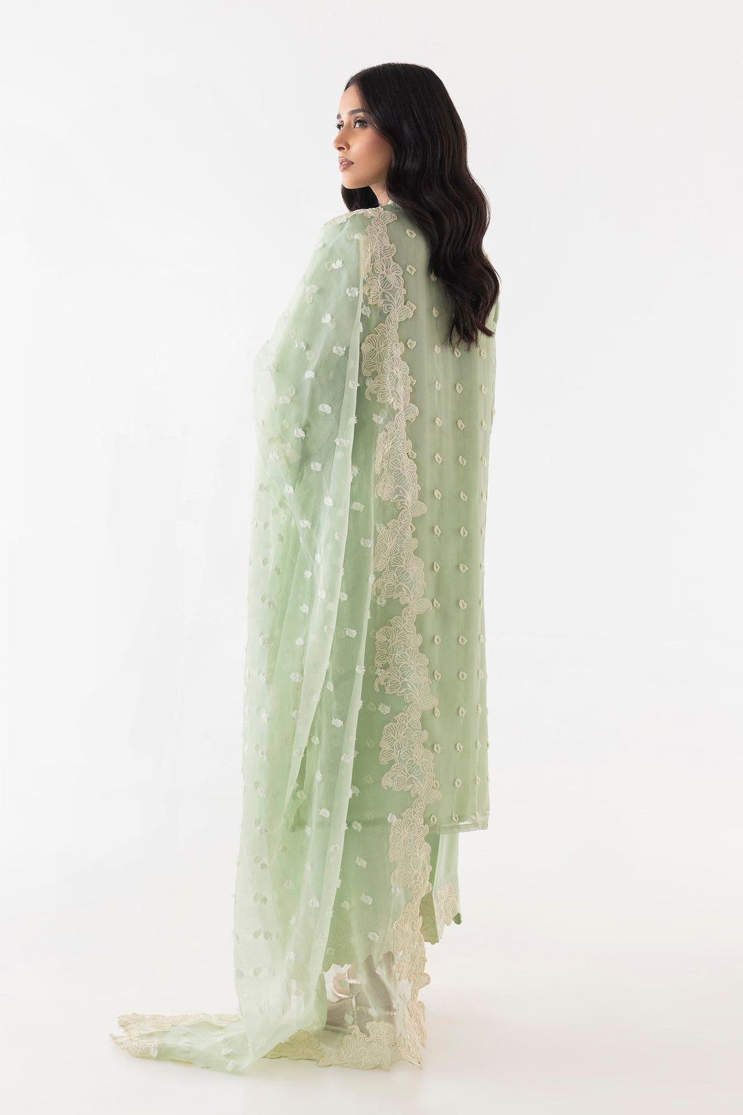 Brochia Green Stitched Suit - Sana Safinaz