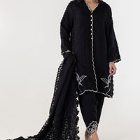 Brochia Black Stitched Suit - Sana Safinaz