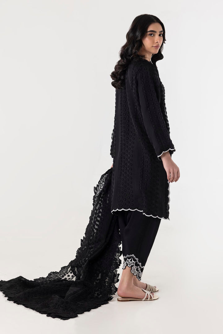 Brochia Black Stitched Suit - Sana Safinaz