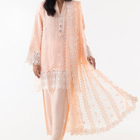 Brochia Peach Stitched Suit - Sana Safinaz