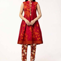 Printed Lawn Red Unstitched Suit - Gul Ahmed