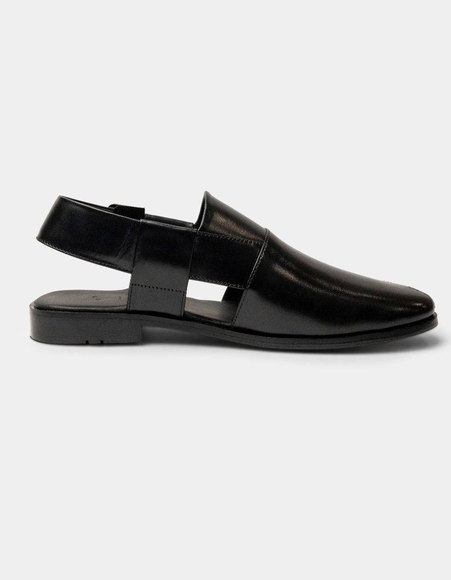 Black Peshawari Chappal - J. Junaid Jamshed