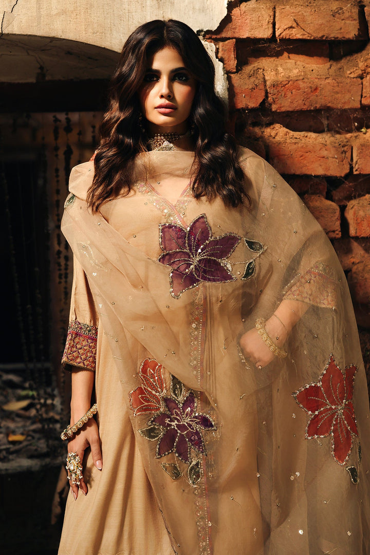 Embroidered Raw Silk Skin Stitched Suit - Charizma