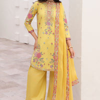Embroidered Lawn Yellow Stitched Suit - Charizma