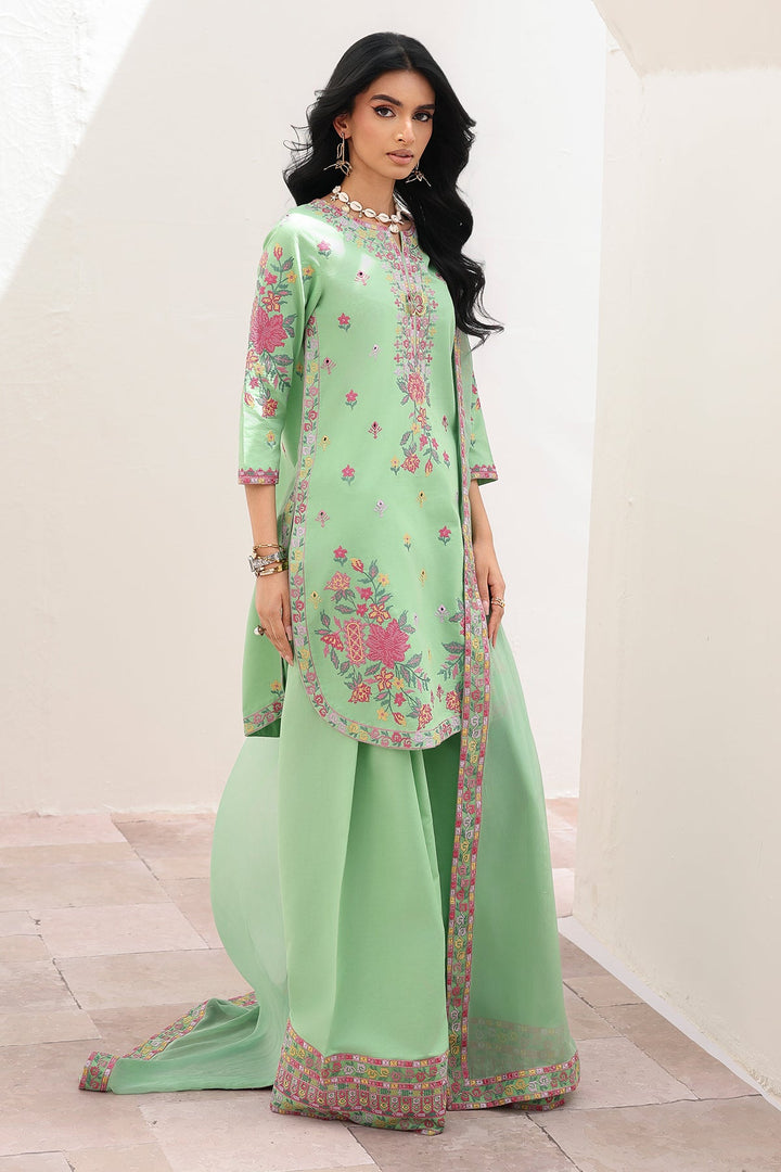 Embroidered Lawn Pistachio Stitched Suit - Charizma