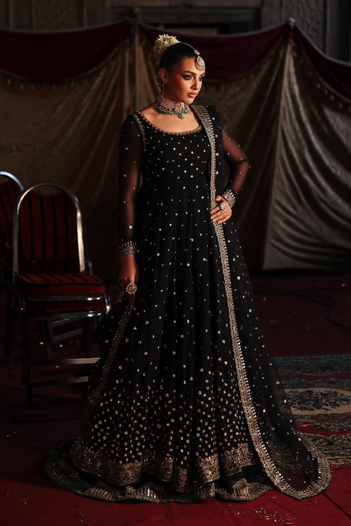 Embroidered Chiffon Black Stitched Suit - Charizma